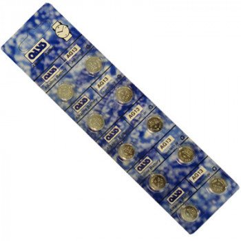 CARD OF 10 AG13 CELL BATTERIES