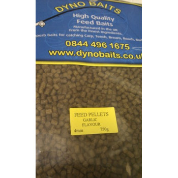 GARLIC FLAVOUR FEEDER PELLETS ( 4mm ) ( DYNO BAITS ) 750g bag