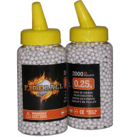 6mm 0.25g BB White Polished high grade FireBall Performance Airsoft Pellets Nylon 0.25g 2000 bottle