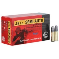GECO .22 LR Semi Auto Ammunition, Box of 50 Rounds, Round Nose, 40 Grains
