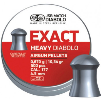 JSB Exact Heavy Pellets 4.52mm .177 Calibre 10.34 grain Tin of 500
