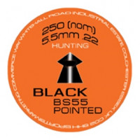 SMK BS55 BLACK Pointed Head Hunter .22 Calibre Air Gun Pellets tin of 250
