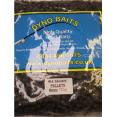 Halibut Pellets BLACK  6mm ( DYNO BAITS ) 750g