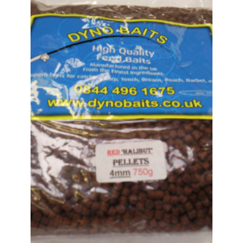 Halibut Pellets RED  4mm ( DYNO BAITS ) 750g