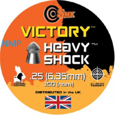 VICTORY HEAVY SHOCK ROUND .25 Calibre Air Gun Pellets 32.5 grains tin of 150 